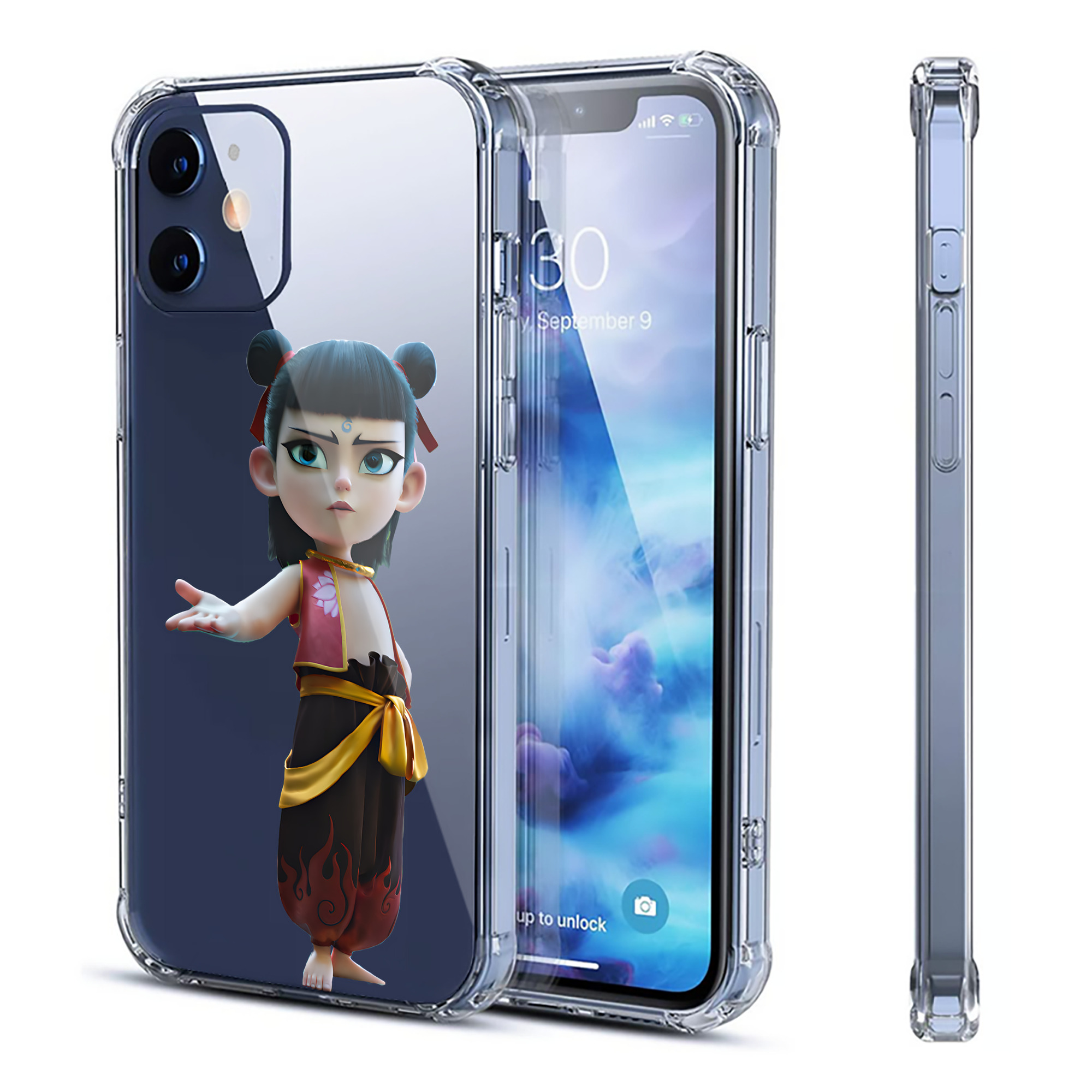 （画像用） Ne Zha 2 ナタ 魔童の大暴れ 【iPhone 12シリーズ対応】透明スマホケース（クリアソフトケース）